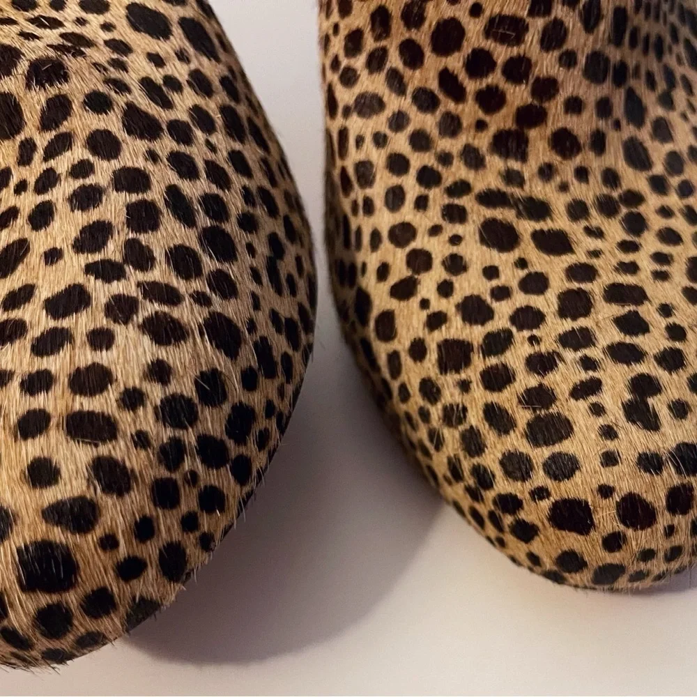 Y2K Ann Taylor Fur Cheetah Print Platform Heels Fall Chic Office Holiday Party